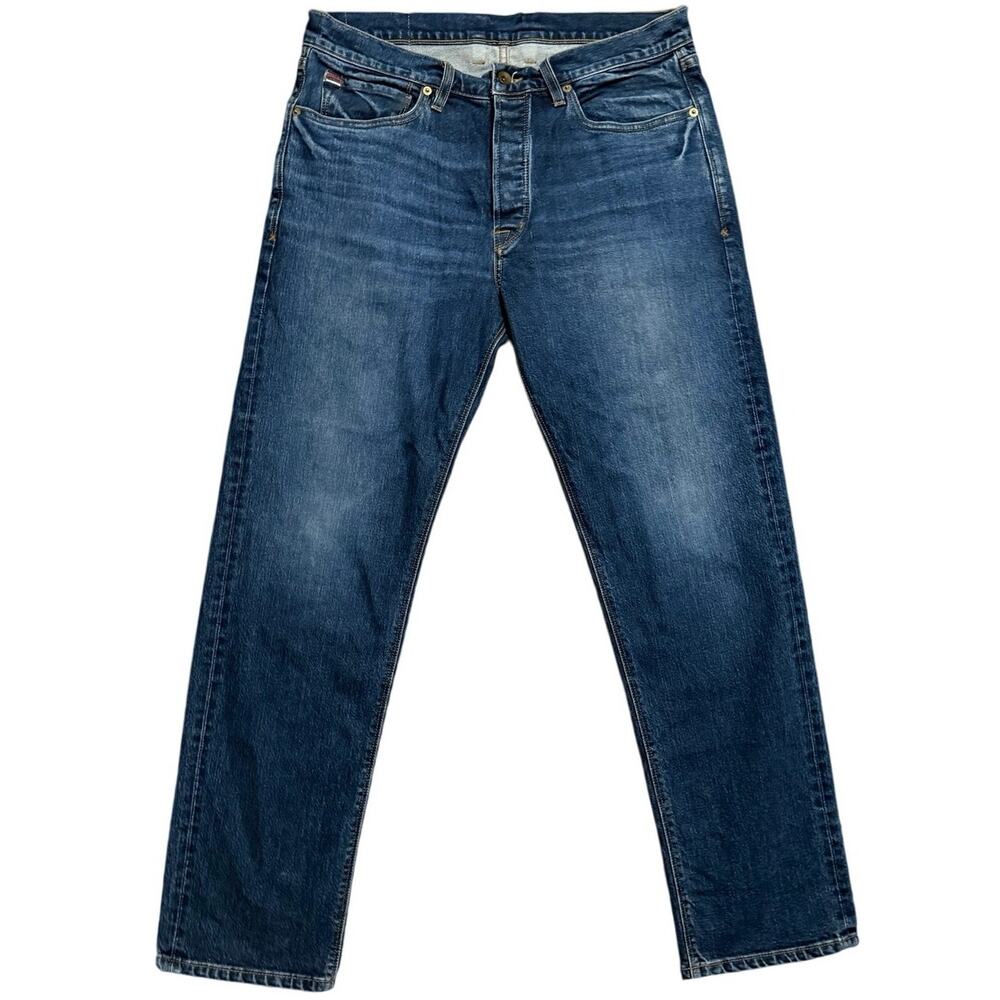 WiesMade Sam Fit Jeans Men 34x32 Made in USA Chain Stitch Hem Premium Denim